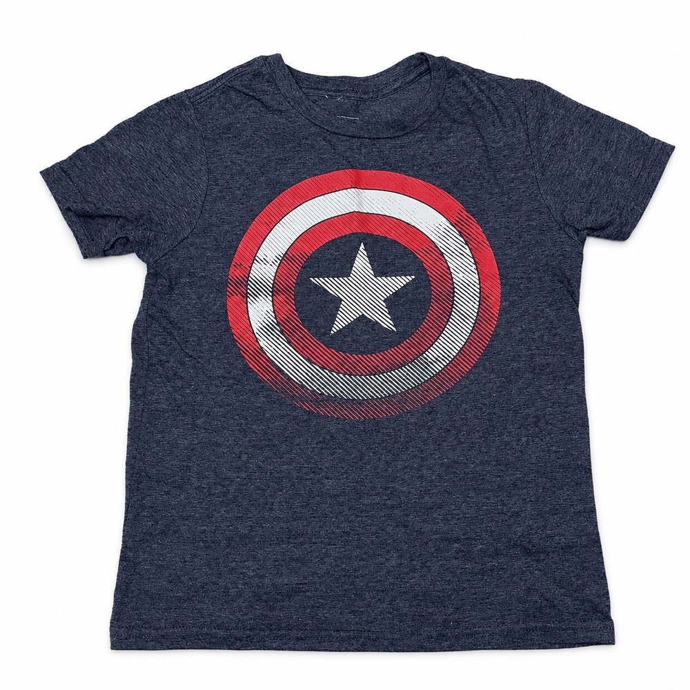 Marvel | Captain America Shield Graphic Tee | Kids Medium | Navy